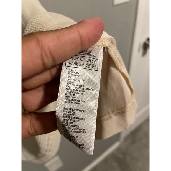 Forever 21 Juniors Dress Small Cream Floral Mesh Skirt Belted Fairy Romantic Y2K - Picture 3 of 8